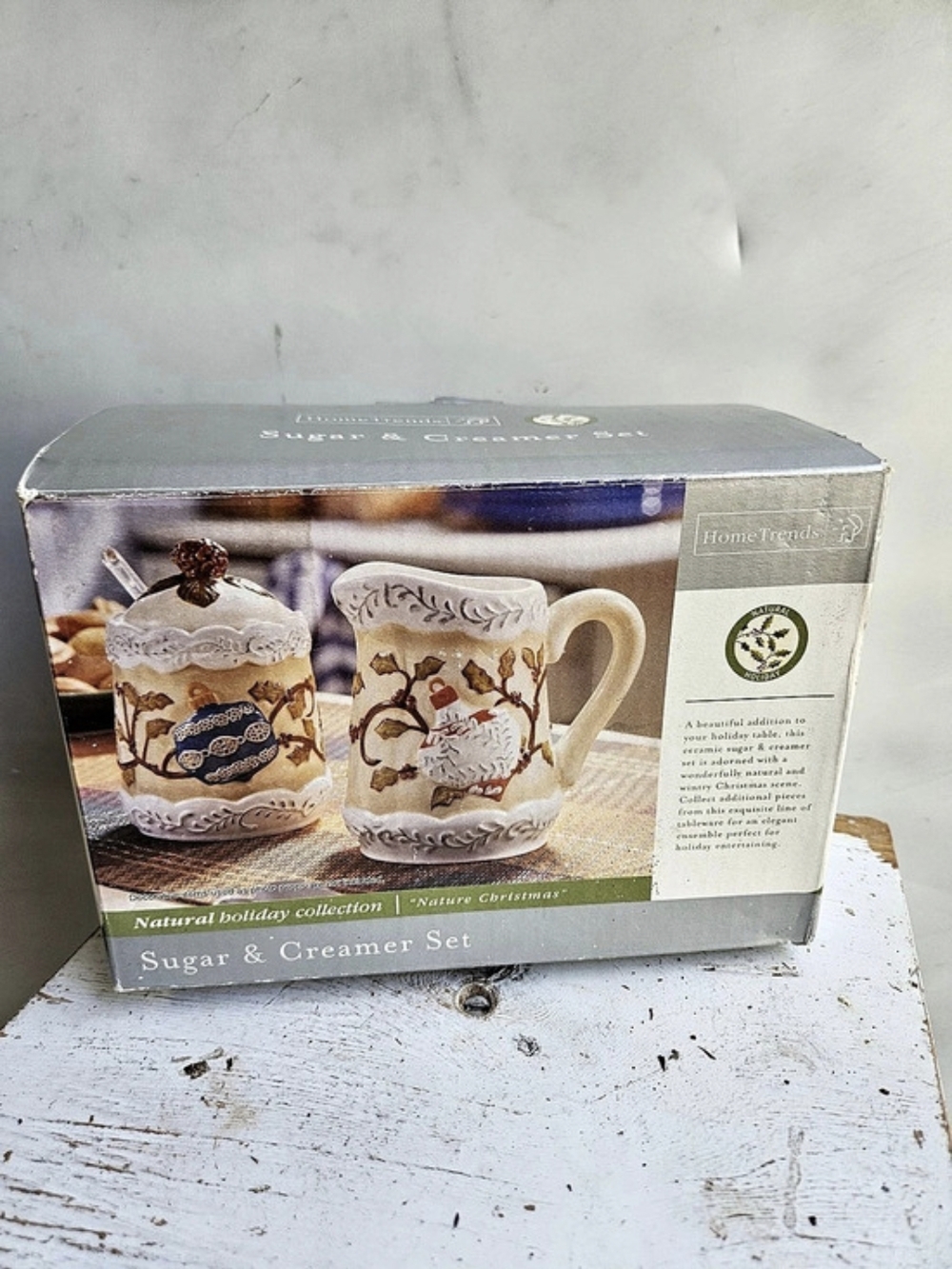 HomeTrends Natural Holiday Collection Sugar & Creamer Set Sugar & Creamer Set